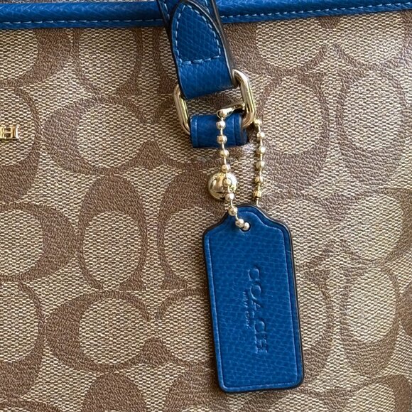 COACH SIGNATURE MONOGRAM CANVAS AND LEATHER TOTE Women's Shoulder Bag - Picture 5 of 16
